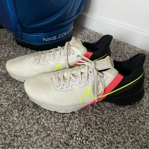 Size 14 Men’s Nike Air Zoom Rare White orange black neon - Picture 2 of 4